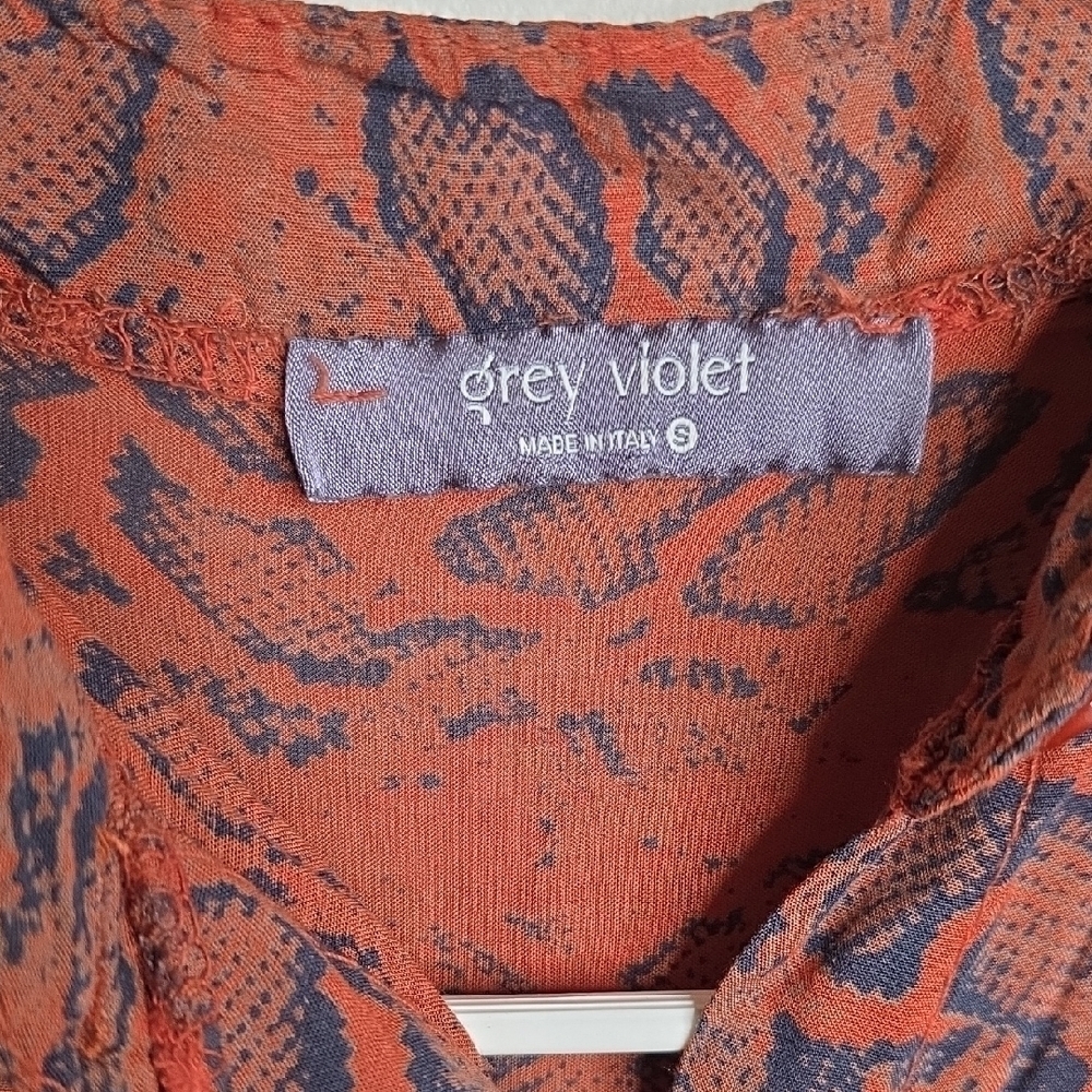 Grey Violet Size Small Snake Python Orange Patterned Dress - Picture 2 of 6